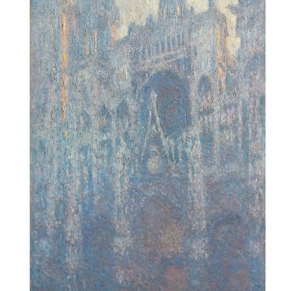 100% Silk scarf - Monet - The Portal of Rouen Cathedral in Morning Light. NWT